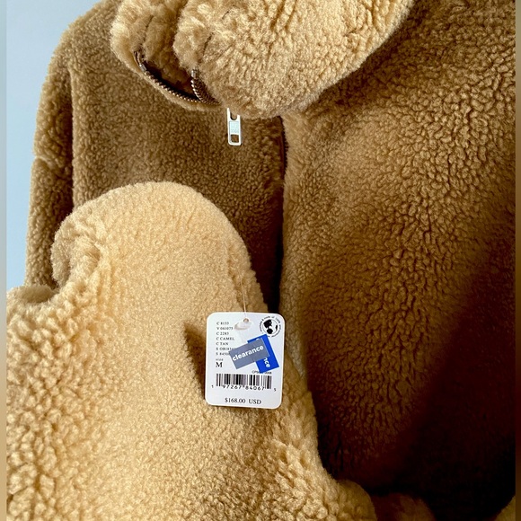 Free People Get Cozy Teddy Jacket ✨ Camel Size Medium | tan neutral zipper - Picture 14 of 16